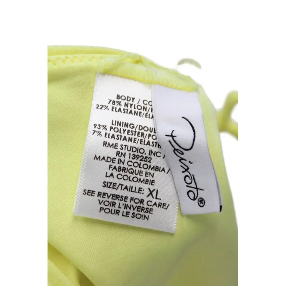 Peixoto Womens Side Tie Adore Full Bikini Bottoms Lemon Glow Size Extra Large